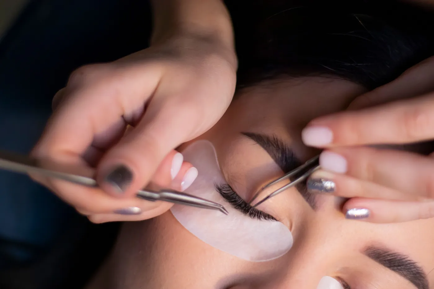 Wimpernverlängerung aus der Nähe